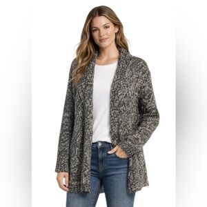 Berretti Made in Italy Chunky Knit Cardigan Small Wool Blend Open Front Sweater